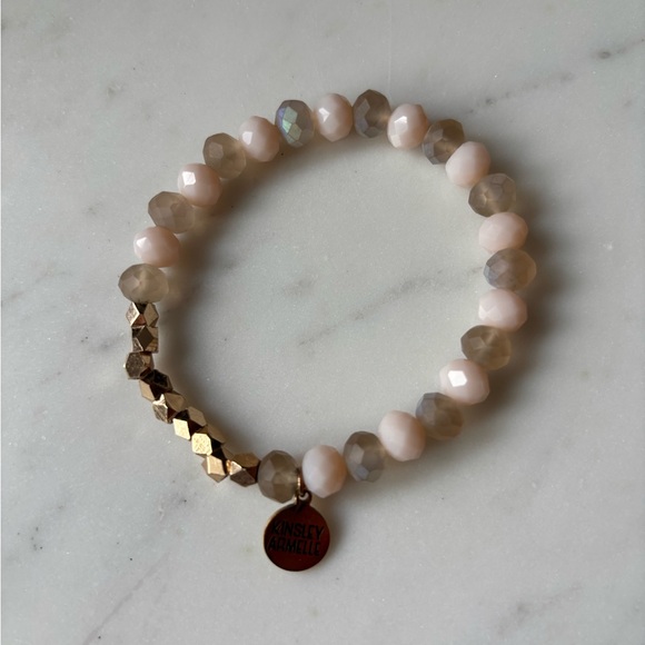 Kinsley Armelle Gold and Cream Faceted Bracelet - Picture 2 of 2